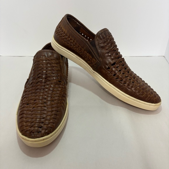 Woven Braided Brown Leather Slip On Loafer Men Size EUR‎ 45 US 12 Bertie-London - Picture 1 of 10